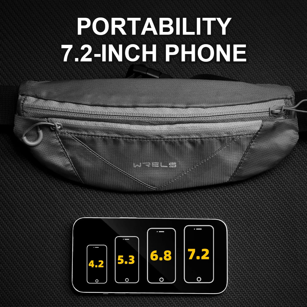 WRELS Outdoor Running Waist Bag Men Women Invisible Elastic Running Belt Hydration Waist Belt Bag Lightweight Sports Fanny Pack