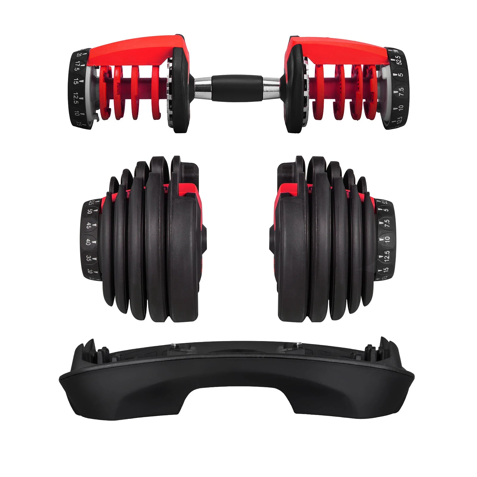 SIHAO Adjustable Steel Dumbbell 24/40KG 52.5/90LBS Fitness for Home Gym, Arm & Muscle Training with QuickLock System Trainning