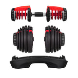 SIHAO Adjustable Steel Dumbbell 24/40KG 52.5/90LBS Fitness for Home Gym, Arm & Muscle Training with QuickLock System Trainning