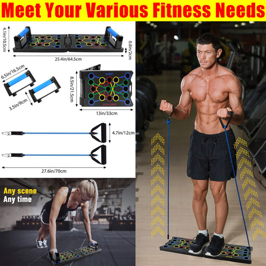 DayPlus Push-up Board Set Portable Multifunctional Push-up Bar Foldable Fitness Equipment For Chest Abdomen Arms/Back Training