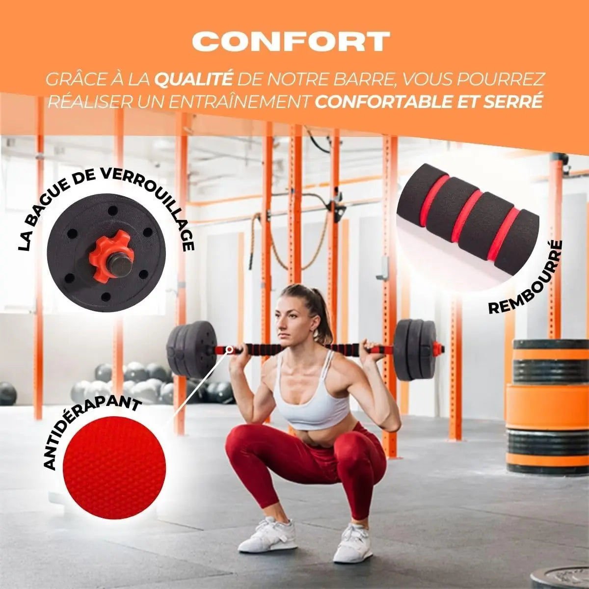 Dig Together, Adjustable dumbbells 20 kg, 2in1 Men's and Women's Danger BodyBuilding Kit, Black Red/Black