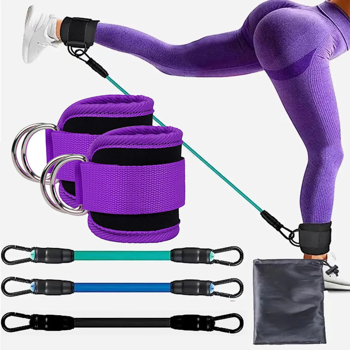 Ankle Straps Resistance Bands Set Fitness Workout Exercise Equipment Ankle Weight Yoga Elastic Fitness Band For Gym Man Woman