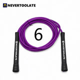 JR100-6  6 mm diameter PVC  WITH THREAD CORE skip rope 3.2 meters in between 15.5cm middle-long handle NEVERTOOLATE GOOD QUALITY