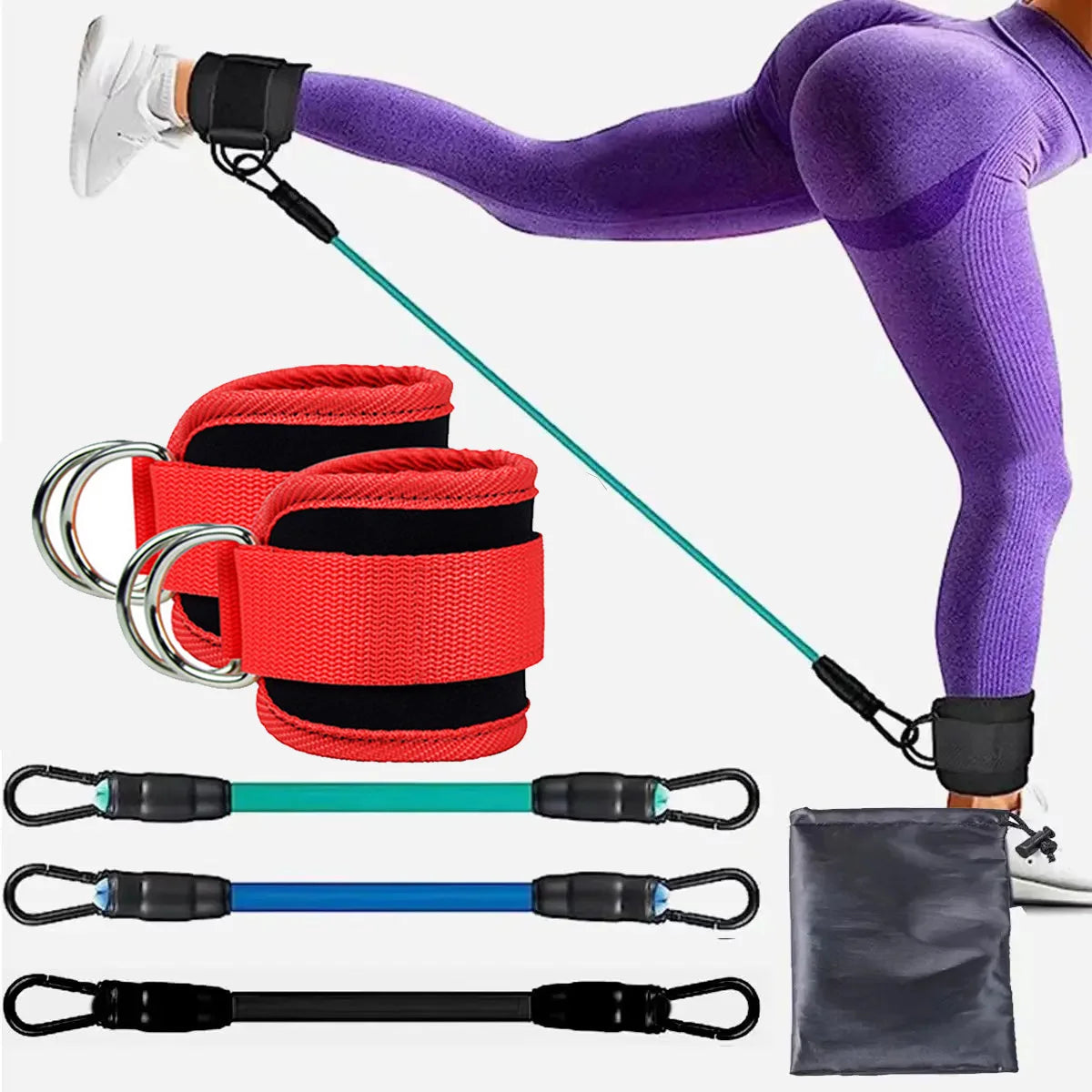 Ankle Straps Resistance Bands Set Fitness Workout Exercise Equipment Ankle Weight Yoga Elastic Fitness Band For Gym Man Woman