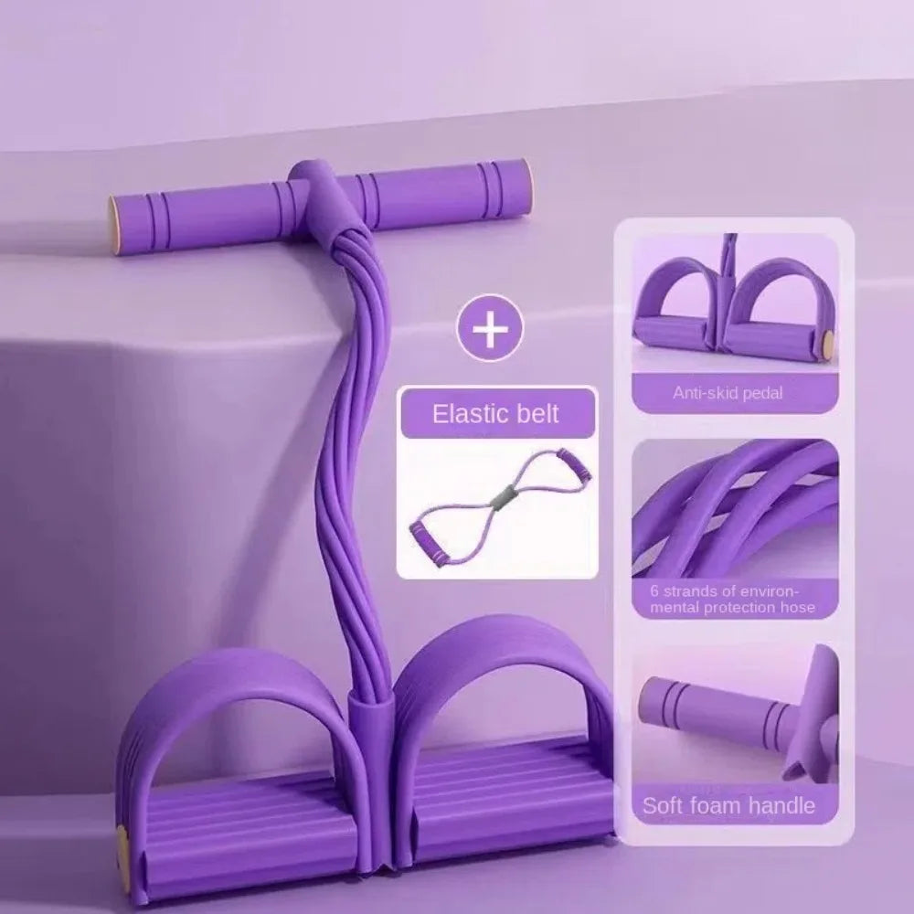 New 6-Tube Resistance Bands Set with Foam Sport At Home Yoga Elastic Band Shoulder Opening TPE Yoga Pedal Puller for Abdomen Arm
