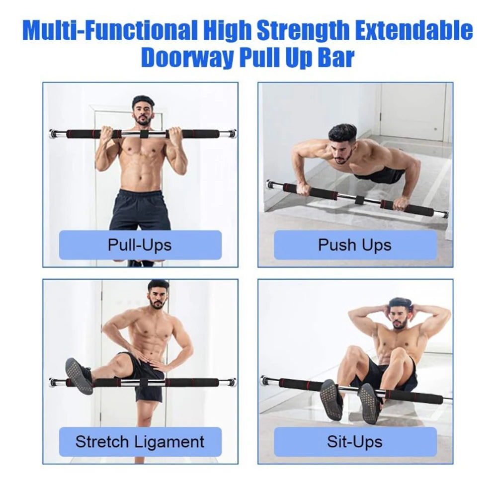 Doorway Pull-Up Bar, 80-115 cm, 150 kg, Gymnastics Bar, Strength Training, Pull-Up Bar, Arms, Strength Training Equipment