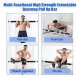 Doorway Pull-Up Bar, 80-115 cm, 150 kg, Gymnastics Bar, Strength Training, Pull-Up Bar, Arms, Strength Training Equipment