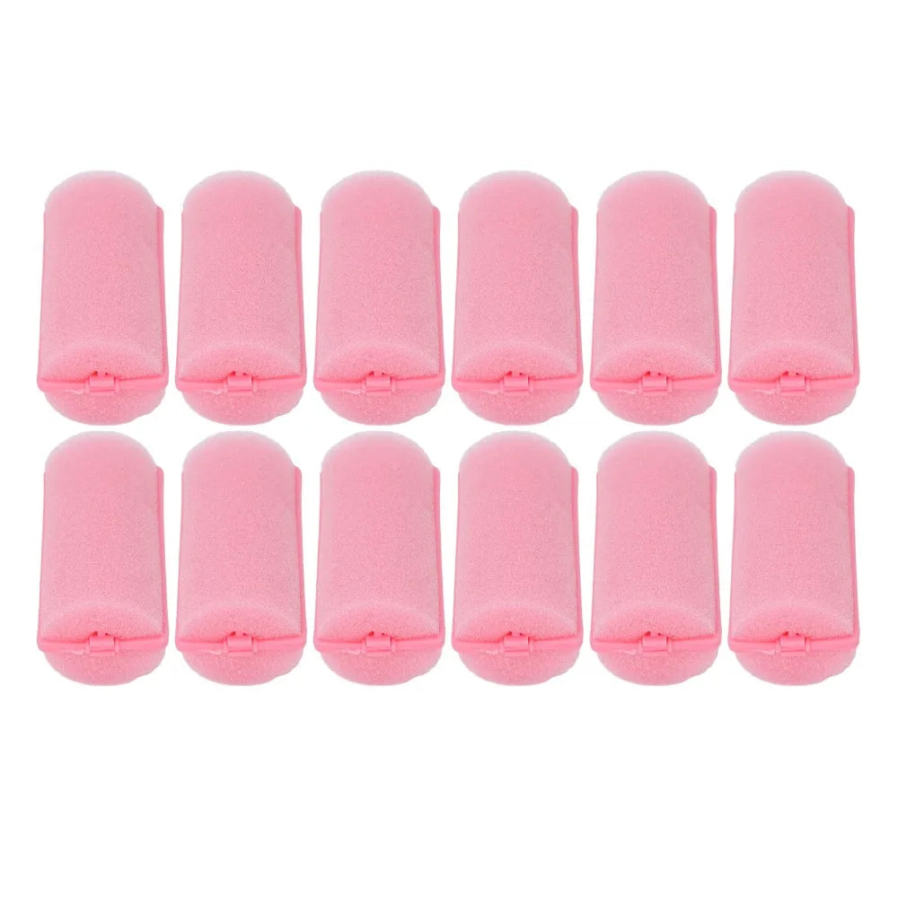 12pcs Styling Tool Soft Foam Sponge Hair Roller Pink Daily Soft Hair Curler Professional Easy to Use Foam Hair Roller Home Salon