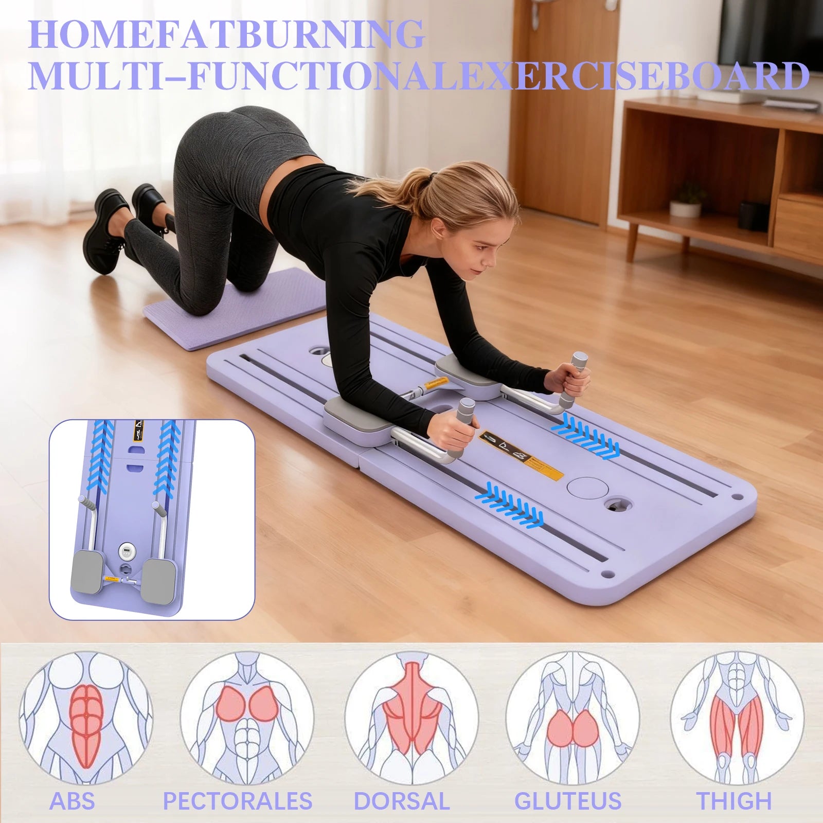 Foldable Fitness Board Abdominal Board Push Up Plate Pilates Boards Full Body Ab Board Reformer Fitness Core Workout Equipments