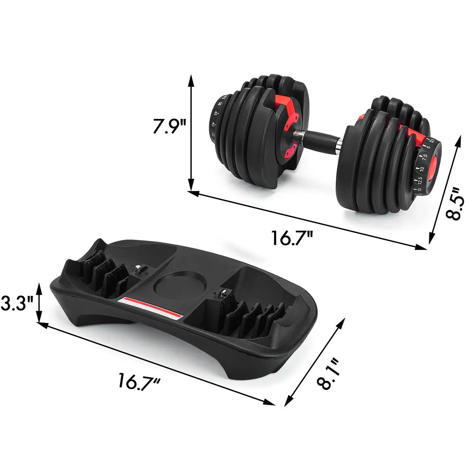 24KG Adjustable Dumbbells Set 2.5KG-24KG Weight Strength Training Fitness Workouts GYM Home Equipment For Exercise Health
