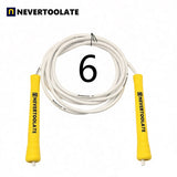 JR100-6  6 mm diameter PVC  WITH THREAD CORE skip rope 3.2 meters in between 15.5cm middle-long handle NEVERTOOLATE GOOD QUALITY