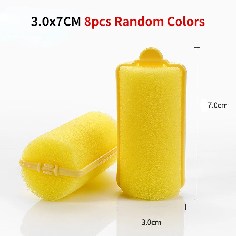 Soft Sponge Foam Cushion Hair Rollers Curlers Hairdressing Kit DIY Home Hair Styling Tool Hair Salon for Barber DIY Curls Random