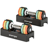 Adjustable dumbbell set, 1-5 kg dambbells, with quick-adjust storage area, non-briefs hand to save space