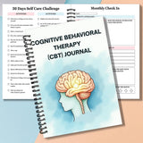 1SET Spiral Notebooks CBT Therapy Emotional Wellness Journal, Brain-Illustrated Mental Health Notebook, Spiral Binding, Cognitiv
