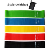 5Pcs/Set Yoga Resistance Rubber Bands Bodybuilding Elastic Bands Pilates Exercise Workout Bands Expander Belt Fitness Equipment