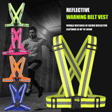 Highlight Reflective Straps Night Work Security Running Cycling Safety Reflective Vest High Visibility Reflective Safety Jacket