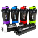 Large Capacity 3 Layers Protein Shaker Bottle with Mixing Cup for Body Building Exercise Water Shaker Cup Powder Shake Mixer