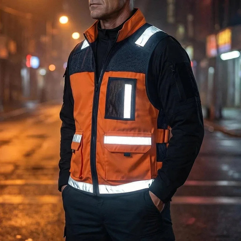 American Summer Commuter Tactical Outdoor Men's Tooling Function Sanitation Takeaway Patrol Reflective Drill First Aid Vest