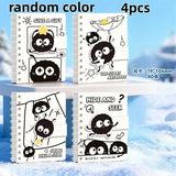 A7 Pocket Spiral Notebook with Velcro Closure Capybara Panda Mini Journal for Student Vocabulary Motivational Portable Pad