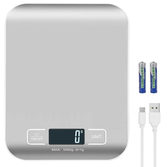 10/5Kg Kitchen Digital Scale Usb/Battery Charging Electronic Smart Balance LCD Mini Precision Weight Scales For  Food Cooking