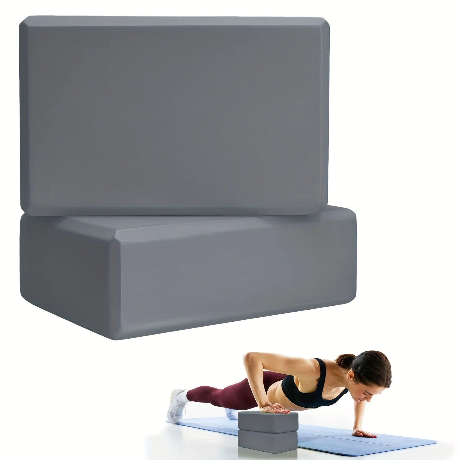 2PCS Gym Foam Brick Training Exercise Fitness Equipment Dance Yoga Auxiliary Tool Stretching Body Shaping EVA Yoga Blocks