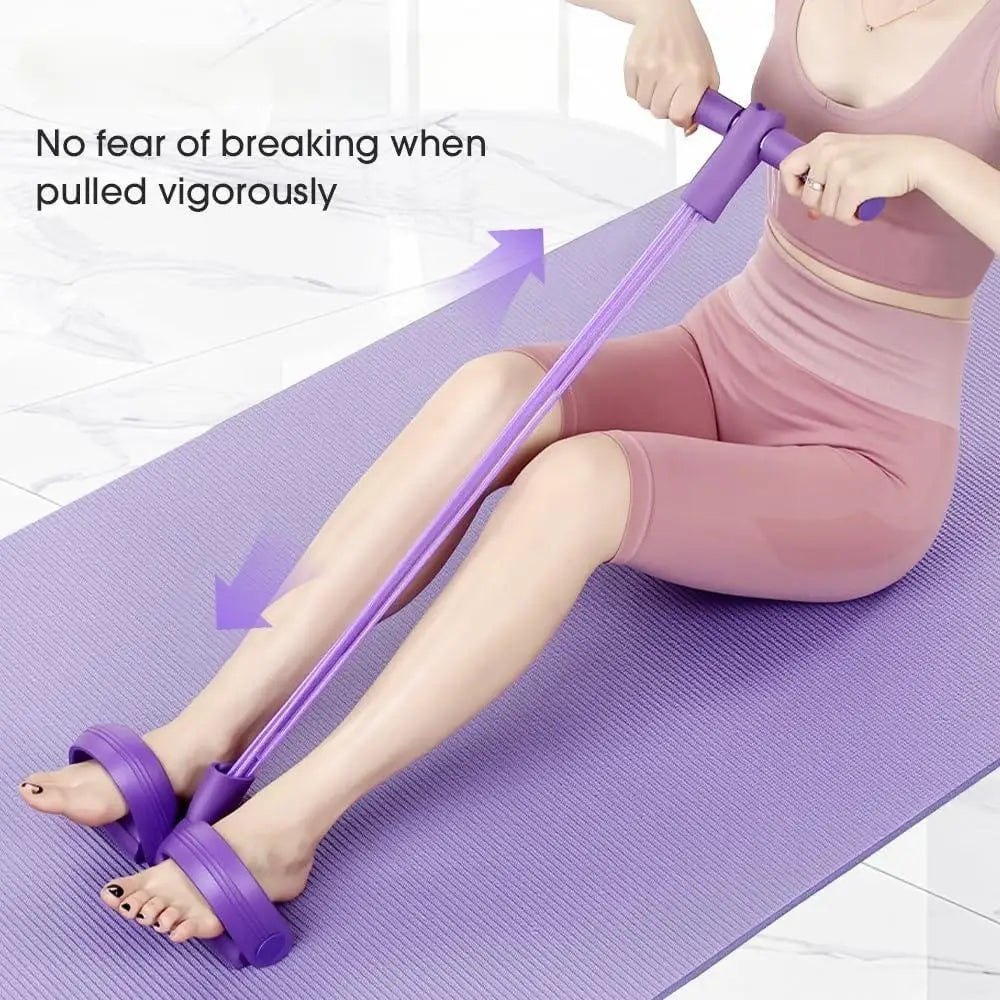 6-Tube Elastic Yoga Pedal Puller, Resistance Band for Abdomen Waist Arm Leg Stretching, Fitness Workout Equipment