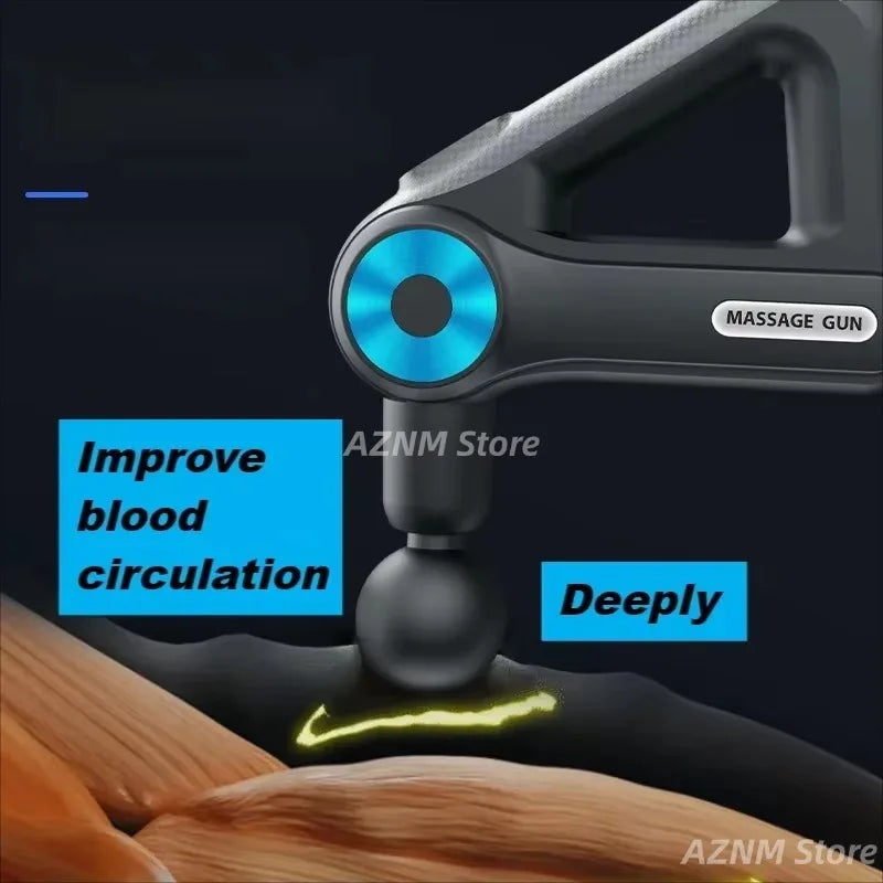 Mini Triangle Massage Gun, 9 Speeds Electric Fascia Massager with 9 Heads, 1500mAh Quiet Deep Tissue Muscle Relaxation Device