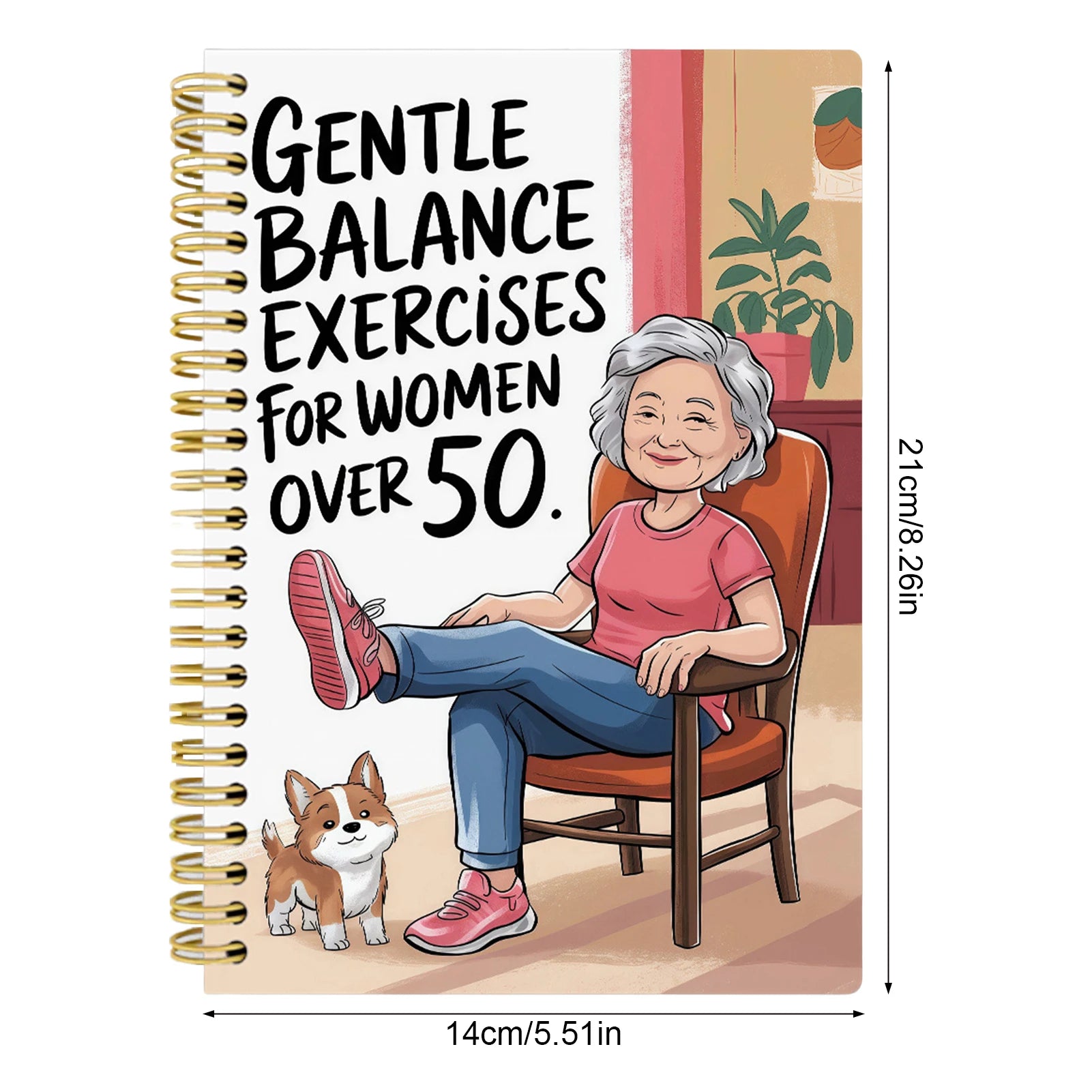 Yoga Notebook For Elderly Chair Design Paper Spiral Binding Portable For Yoga Classes Daily Notes Health Tracking Journals