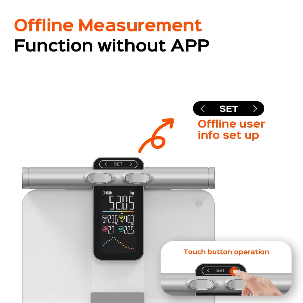 2025 New Offline Measurement Function Body Scale Body Fat Meter Body Composition Analyzer Smart Weight Scale Body Fat Scale