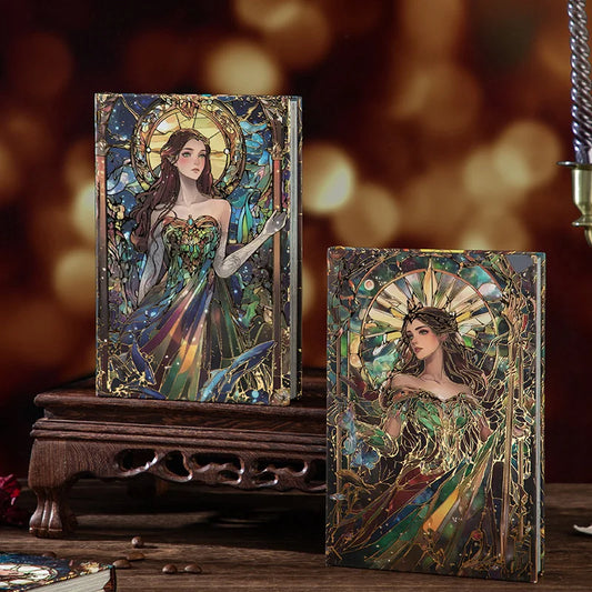 Vintage Art Queen Cover Color Inside Pages Notebook Creative DIY Journal Material Collage Student Supplies Stationery