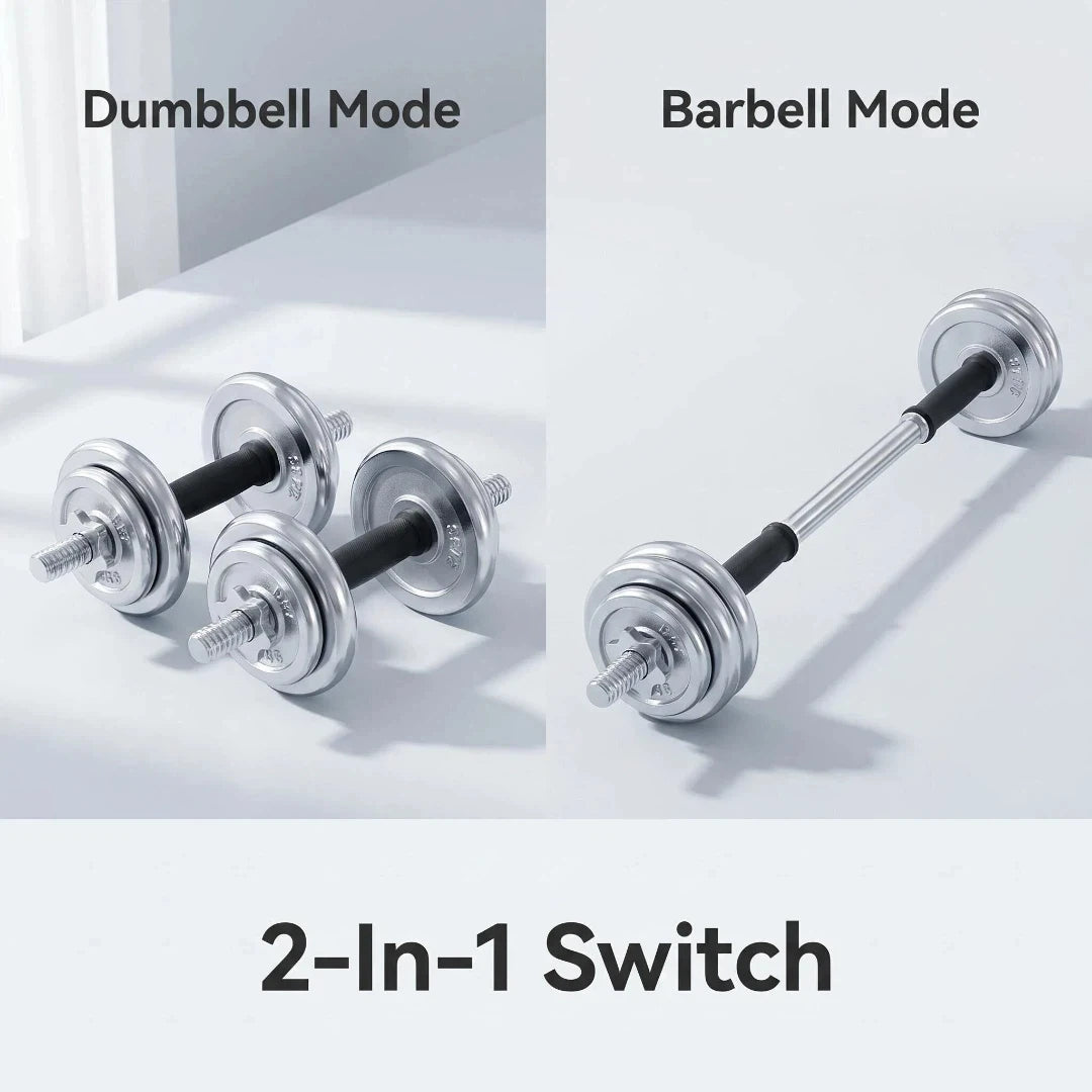 10/20kg Electroplated Dumbbell Set, Adjustable Electroplated Dumbbells, with Storage Toolbox, Equipped with Connecting Rods and Fixing Nuts, Suitable for Home Indoor Workouts, Ideal Fitness Equipment for Fitness Enthusiasts t
