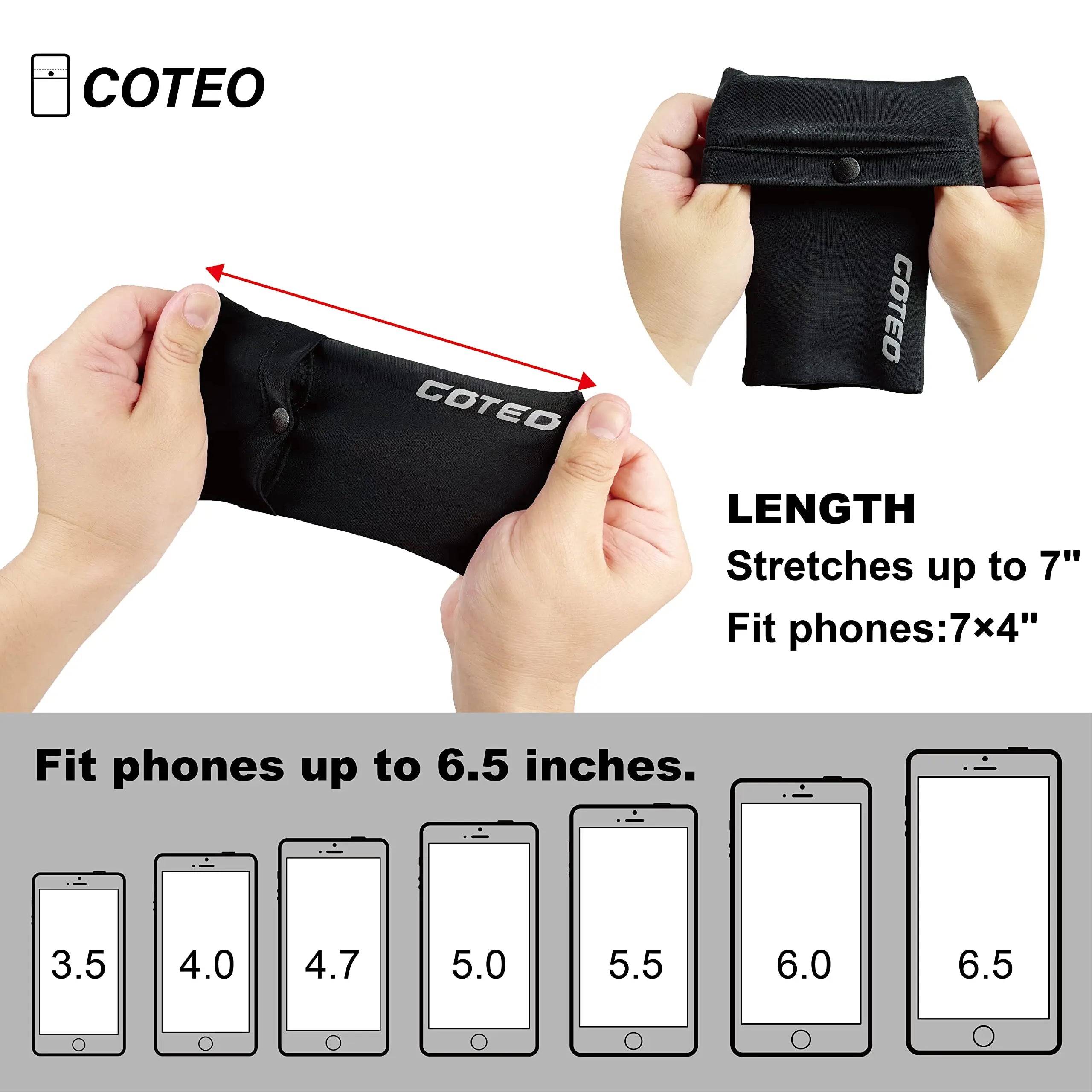 New Running Mobile Phone Arm Bag Sport Phone Armband Bag with Glove Handfree Wrist Cell Phone Holder Thin Wrist Pouch for Phone