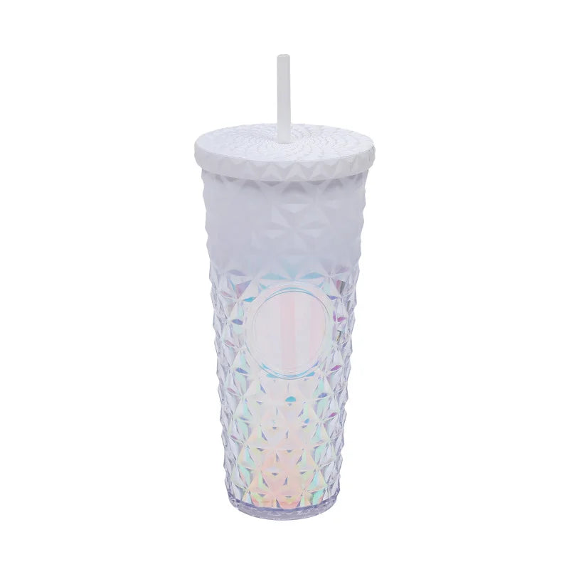 LUSQI Durian Straw Tumbler Double Wall Insulated Plastic Cup Trendy Creative Large Capacity Water Bottle With Multi Colors