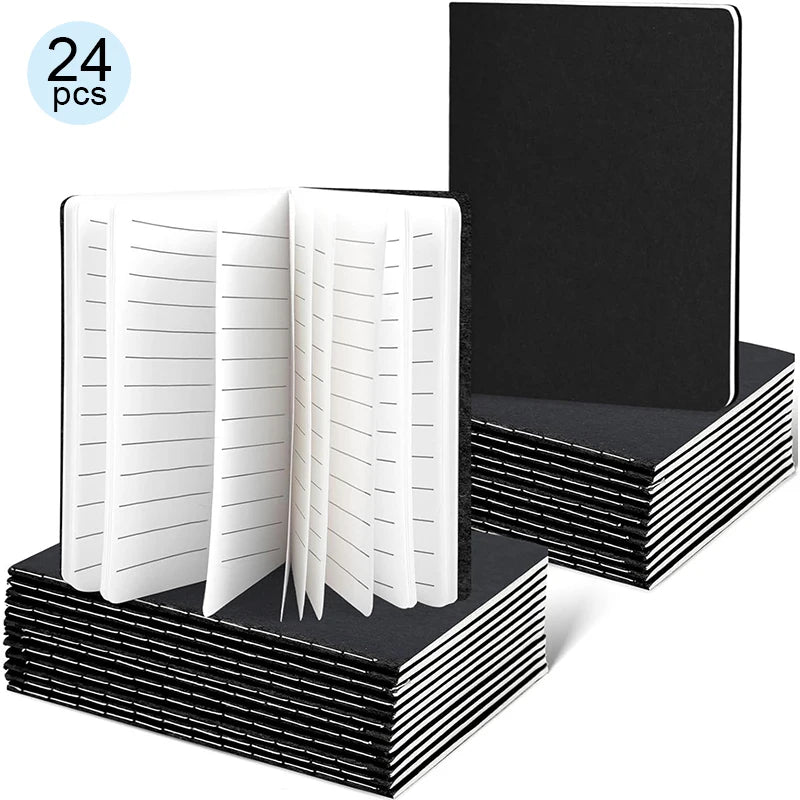 24PCS Kraft Notebooks, 3.5x5in Pocket Notebooks Blank Paper Small Pocket Journal Notepads  for School Office Home Travel Gifts