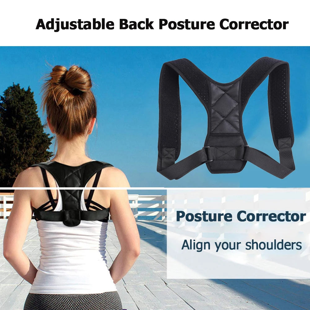Shoulder Straightener Adjustable Back Posture Corrector Portable Shoulder Support Belt Spine Alignment Brace for Men Women