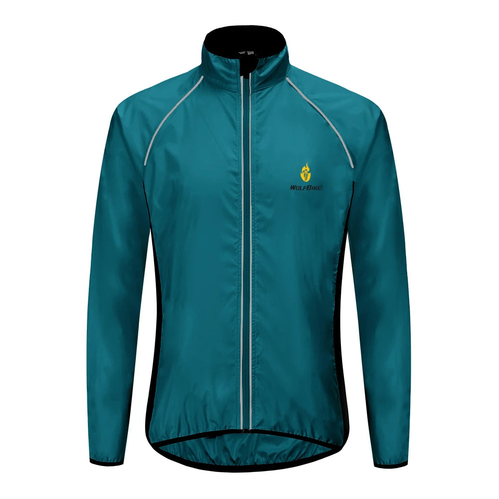 WOSAWE Men Windproof Waterproof Reflective Cycling Jacket MTB Bicycle Long Sleeve Windbreaker Sleeveless Vest Bike Coat Jersey