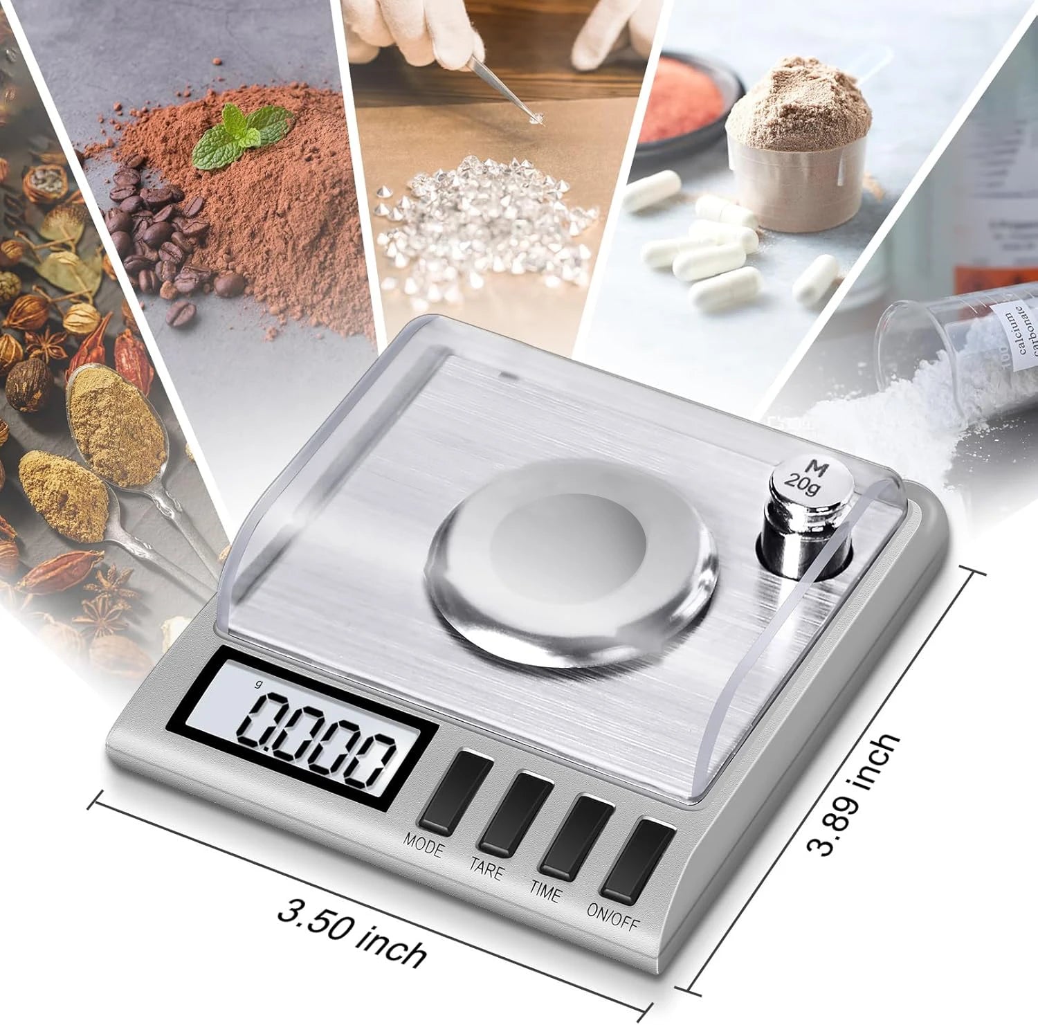 Smart Weigh GEM20 High Precision Digital Milligram Scale 50 x 0.001g Reloading, Jewelry and Gems Scale