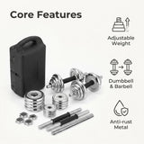 10/20kg Electroplated Dumbbell Set, Adjustable Electroplated Dumbbells, with Storage Toolbox, Equipped with Connecting Rods and Fixing Nuts, Suitable for Home Indoor Workouts, Ideal Fitness Equipment for Fitness Enthusiasts t