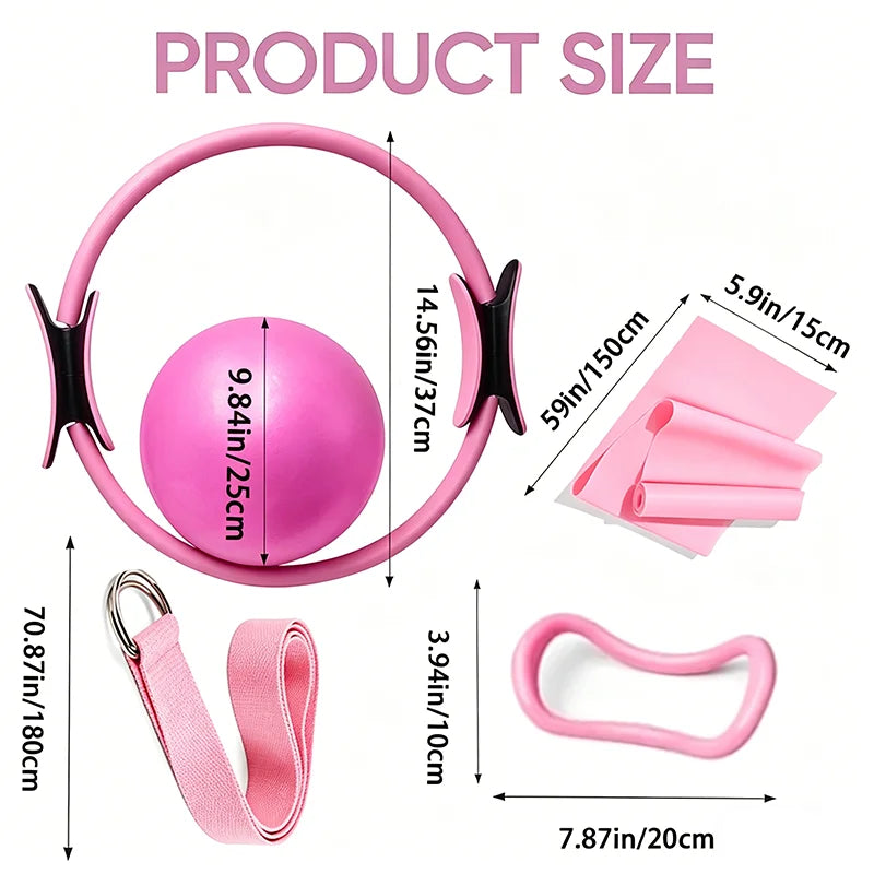 NEW Pilates Ball And Ring Set Pilates Fitness Ring Resistance Band Exercise Workout Fitness Equipment