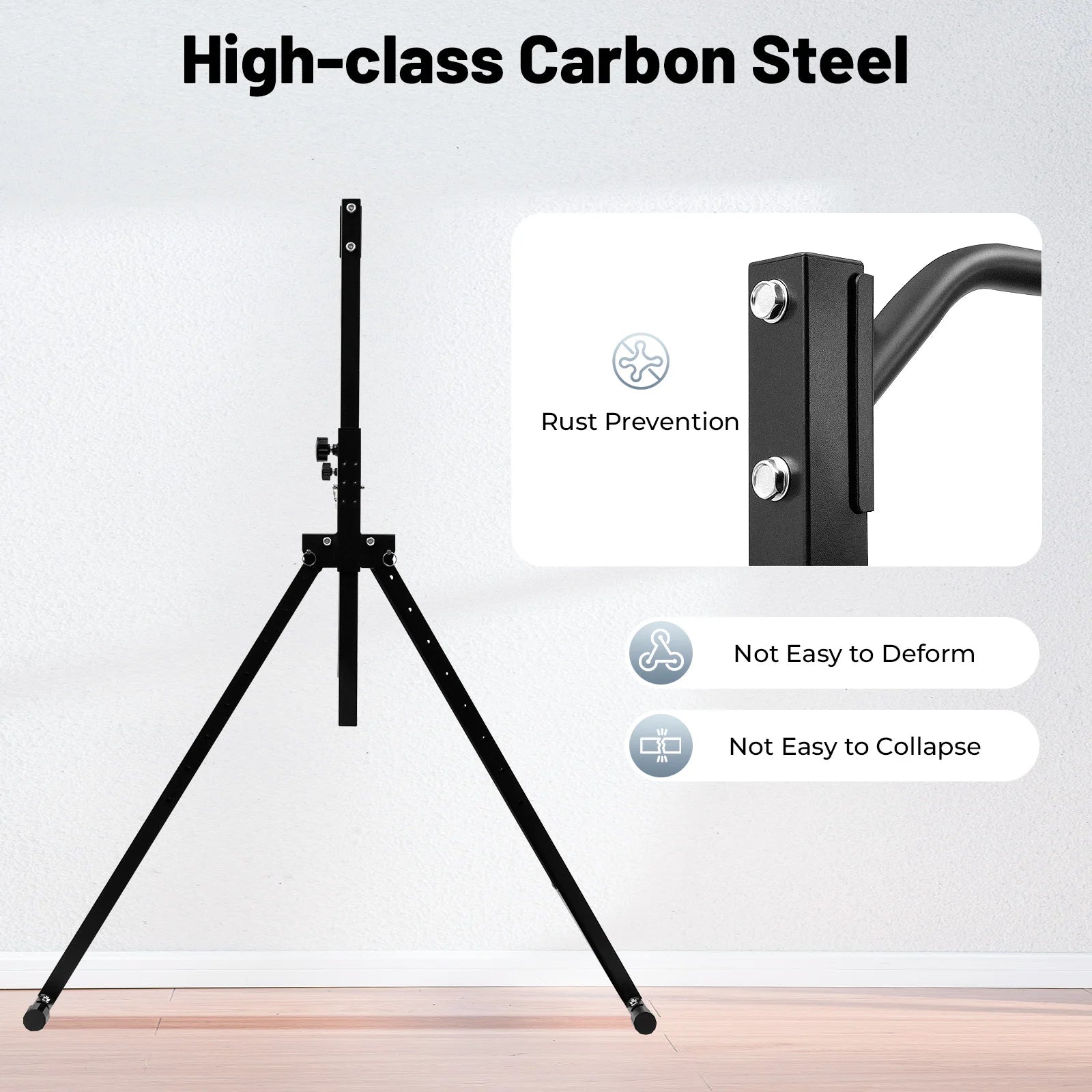 Triangular Pull up Station Black Horizontal Bar 1.75-2.3m Adjustable Height Freestanding Traction Bar for Gym School Home