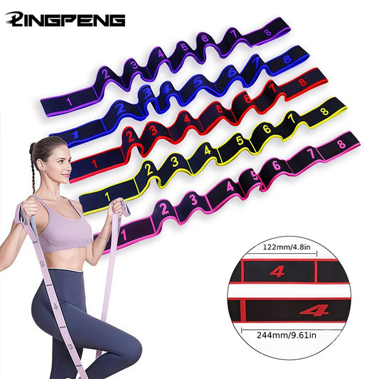 8 Section Style Dance Yoga Stretching Belt Pilates Fitness Tension Digital Elasticity Latin Elastic Stretch Resistance Band