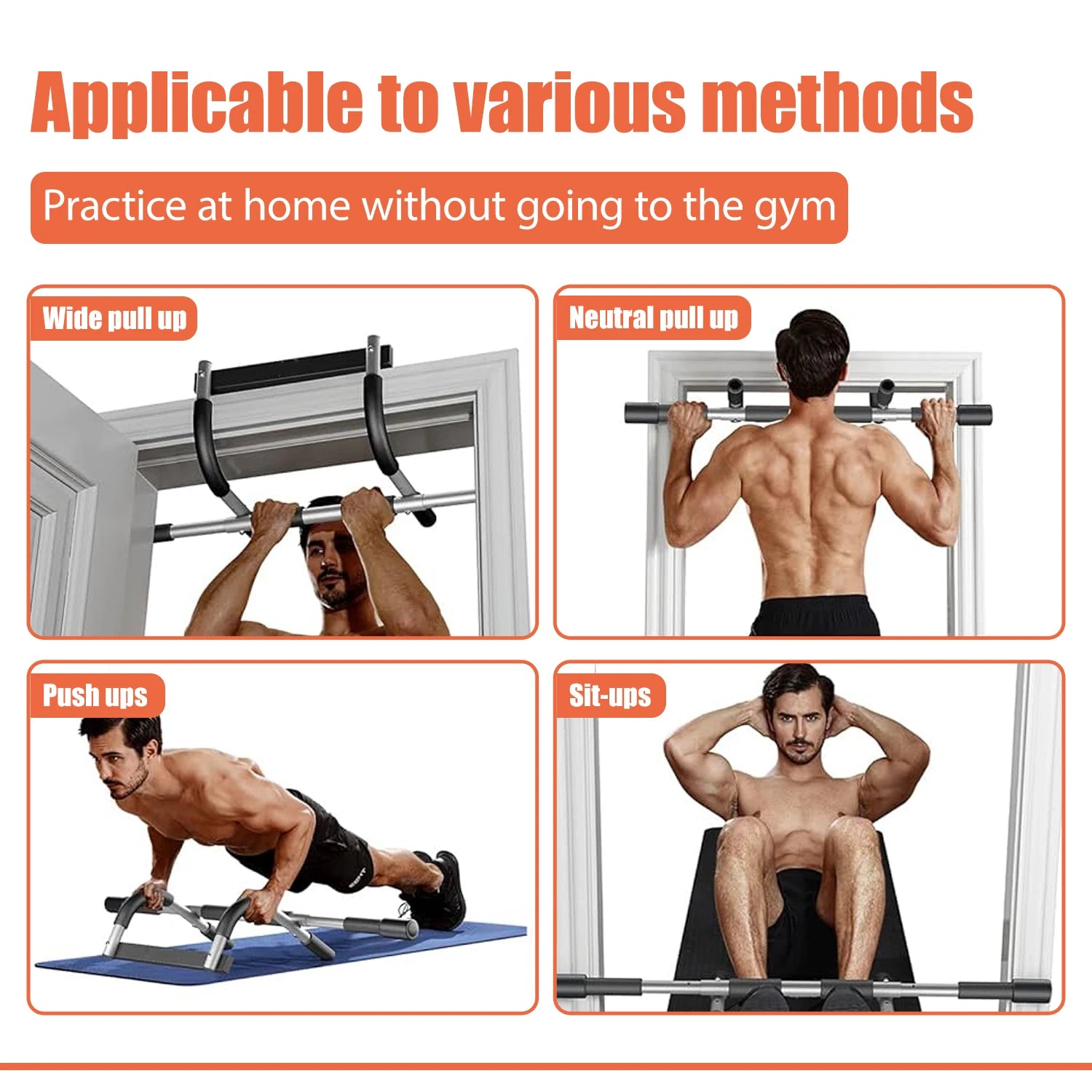 New Hot-Selling Home Fitness Pull-Up Equipment, Indoor Horizontal Bar, Fitness Equipment, Suitable for Men's Bodybuilding and Shaping, Exercises Chest, Arm, and Shoulder Strength, Suitable for Fitness Enthusiasts to Exercise