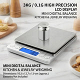 LCD Digital Jewelry Scale 3kg 0.1g/500g 0.01g Smart Precision Electronic Pocket Portable Kitchen Food Scales Gram Weight Balance