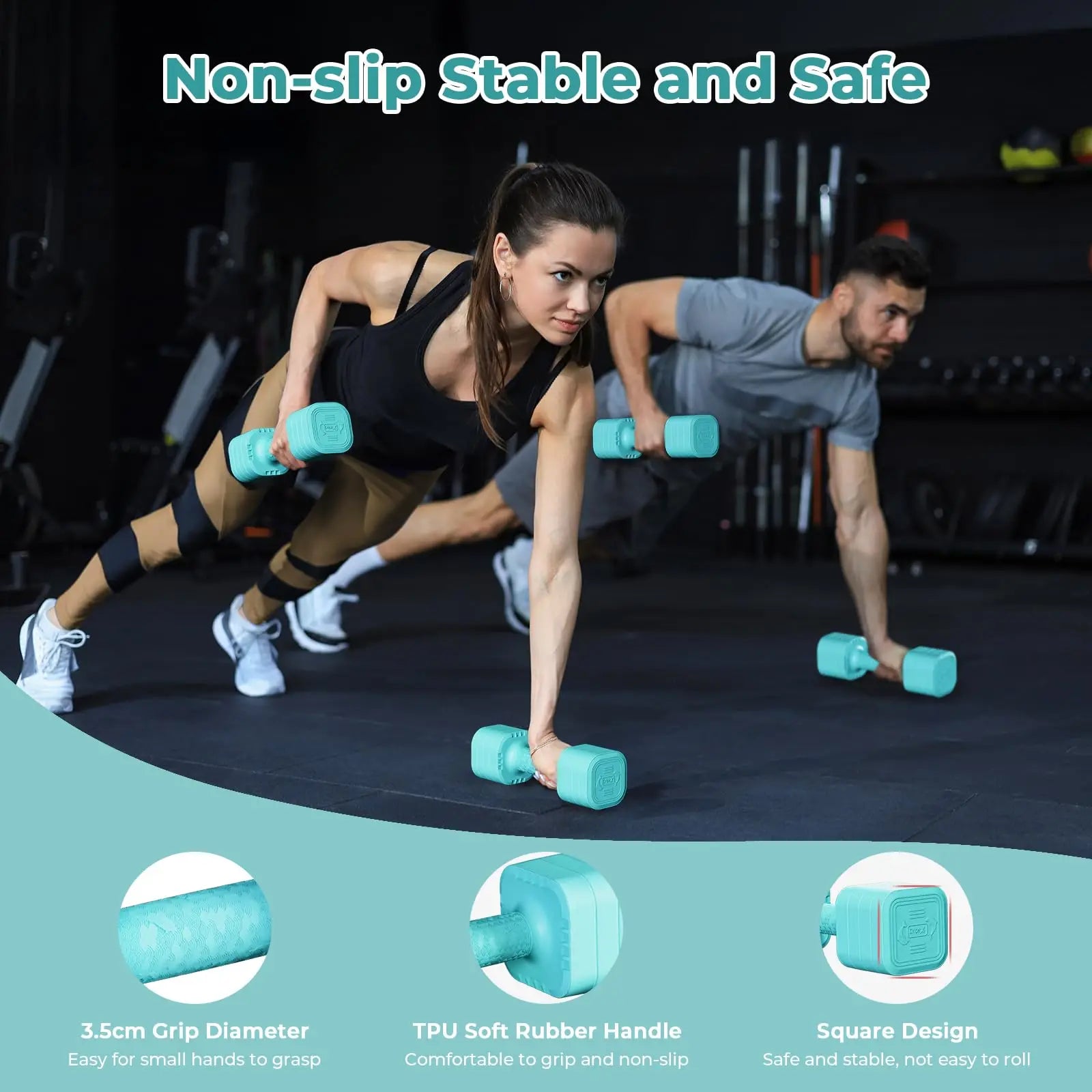 Dripex Adjustable Dumbbells Weight Set 2.5kg 5kg 10kg Dumbbell Pair 4-in-1 Weight Dumbbells Set Women Men with Non-Slip Handle