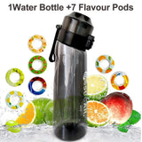 650ML Sports Air Water Bottle BPA Free, Fruit Scent Pods Air Flavor Caps,Leak Proof Sports Water Cup for Outdoor Running Gym