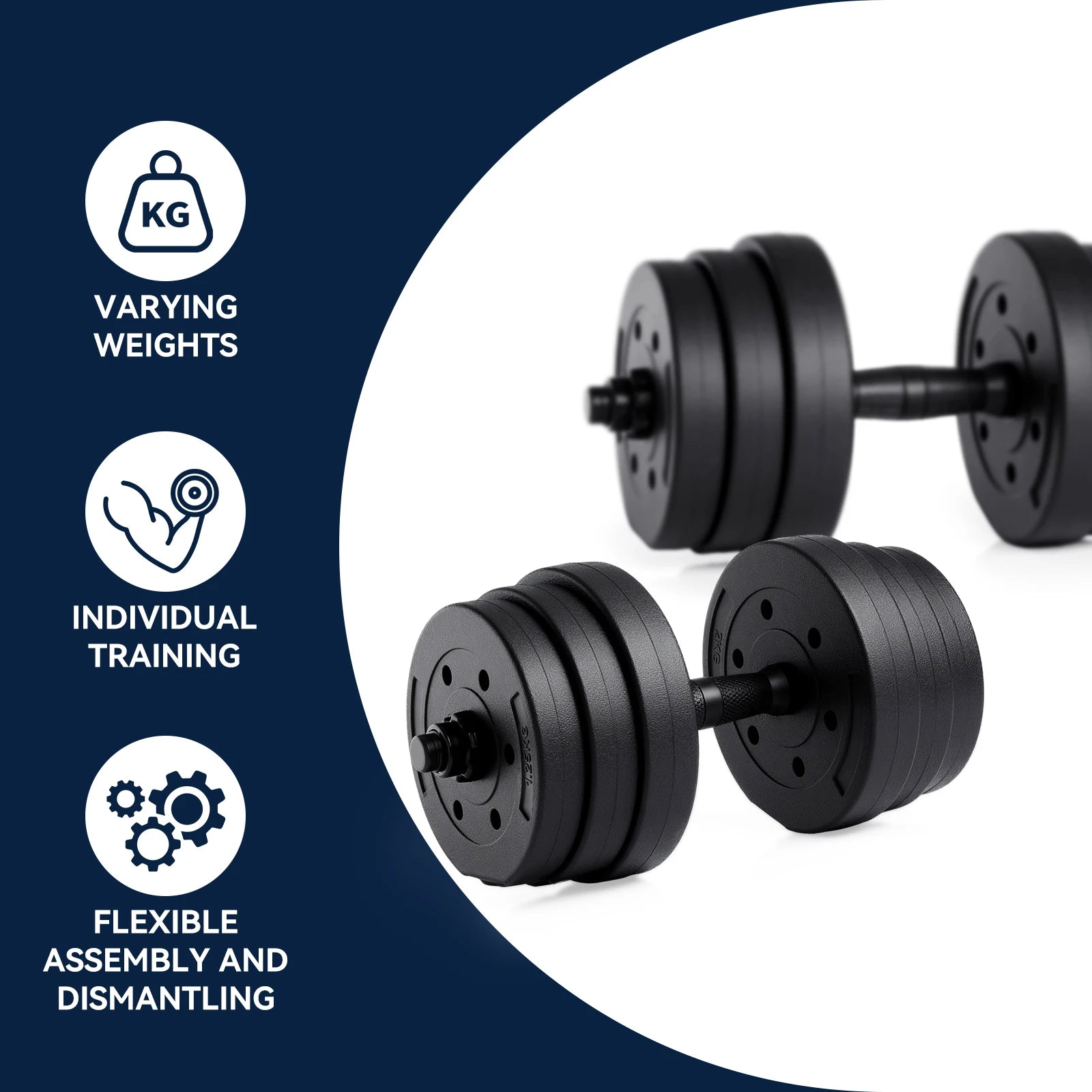 Adjustable Dumbbell Set, 20kg Dumbbell, Home Gym Weights