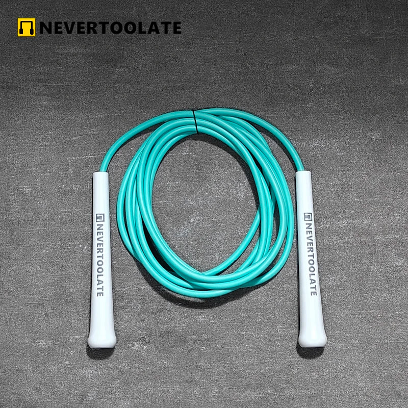 6mm thick PVC jump rope 140 gram 80A with core thread vinyl cord rope 15.5cm long handle NEVERTOOLATE  hitt exercise fitness