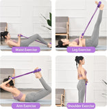 Puller Resistance Bands, 6 Tubes Elastic Yoga Pedal Puller Resistance Bands for Abdominal Waist Arm Leg Stretching Slimming Trai