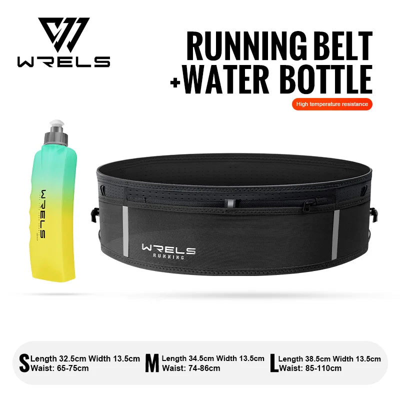 WRELS Waist Bag Invisible Elastic Running Belt Multi-Function Fanny Pack Waterproof Close-Fitting Marathon Waist Belt Bag