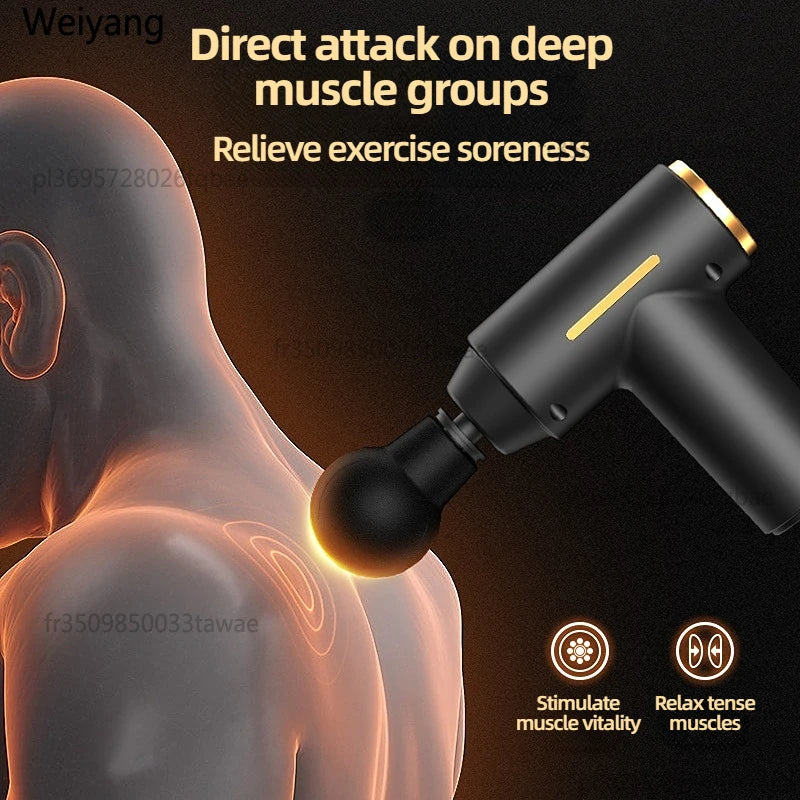 Portable Mini Muscle Massage Gun, Vibration Massager for Neck Back Body, Deep Tissue Relaxation, Pain and Gout Relief